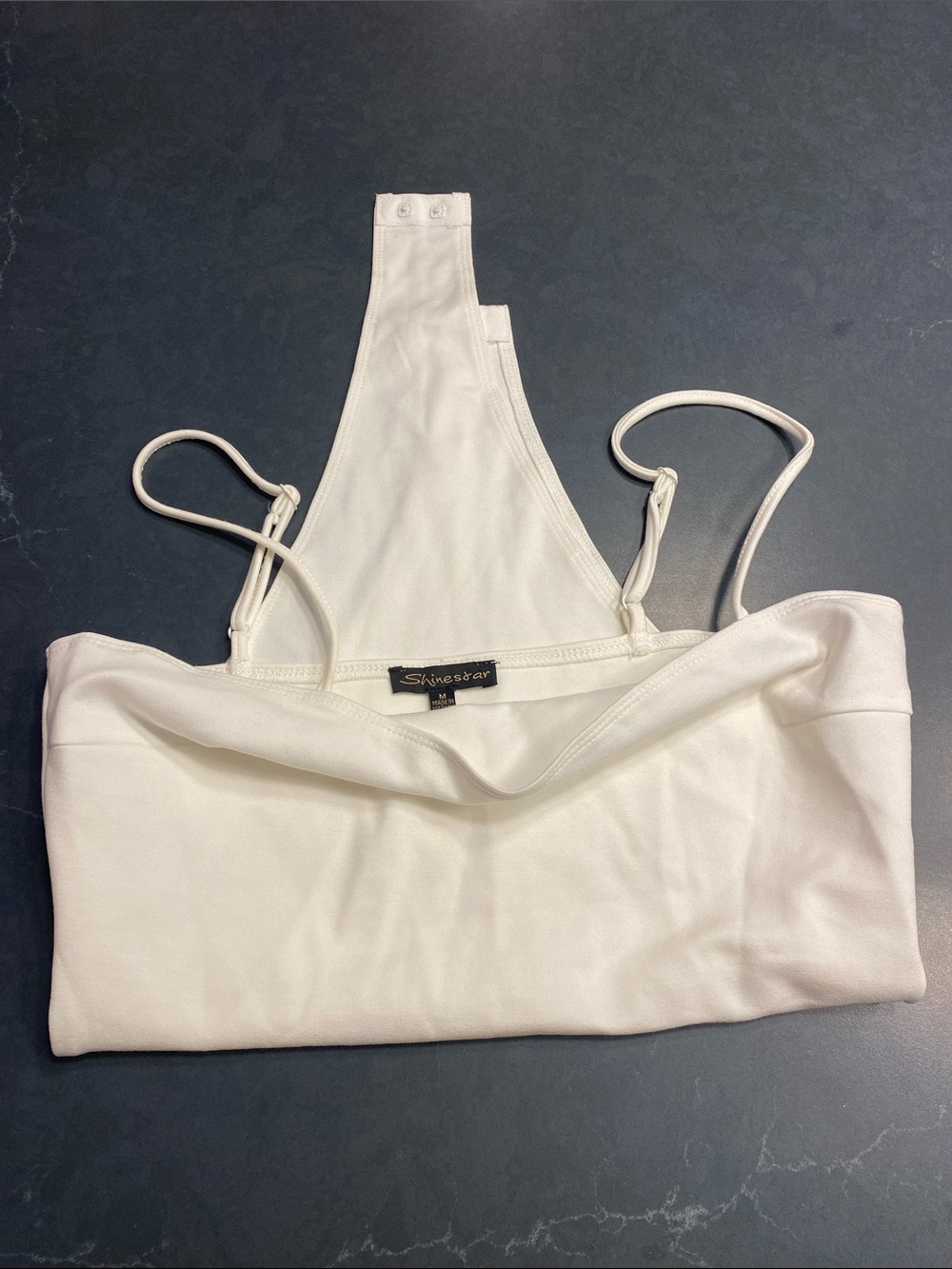 Shinesstar White Bodysuit Size Medium
